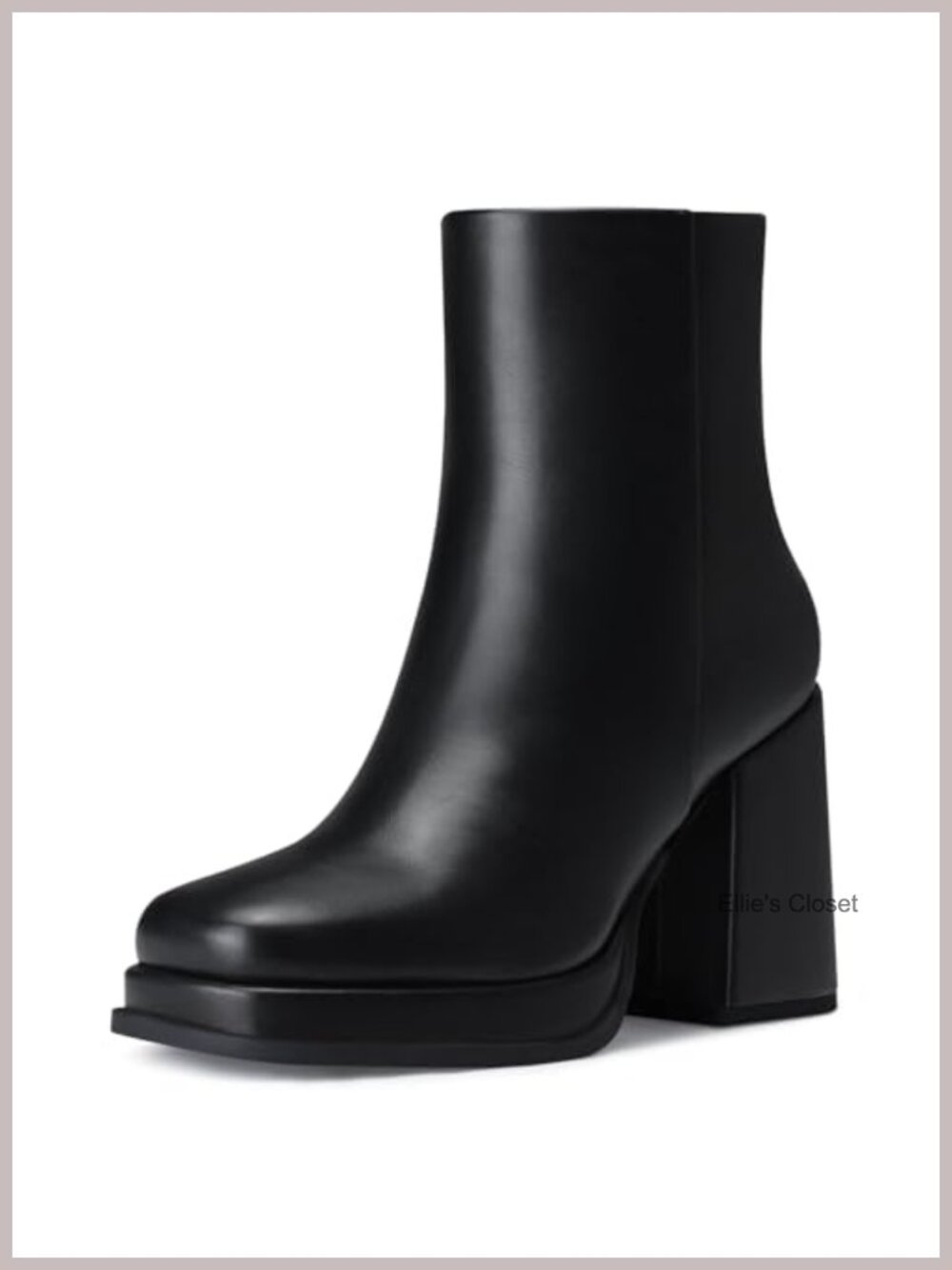 Women's Chunky High Heel Platform Ankle Boots PU Leather Booties
